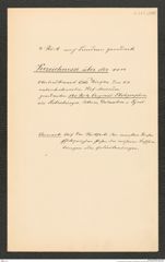 k.k. naturhistorisches Hofmuseum, Intendanzakten 1885-1896 (Hauer), Aktenzahl Z.325.a/1889, Seite 1